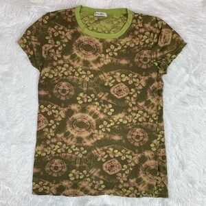 Allen Allen Green Tie‎ Dye Print T-Shirt Size L